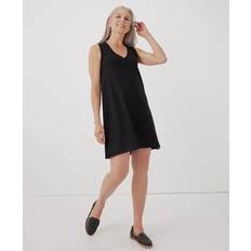 pact Women's Black Softspun A-Line Tank Dress
