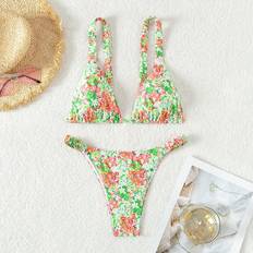 Shein Bikinis Shein Womens Summer Beach Floral Printed Sexy Bikini Set