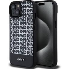 DKNY Repeat Pattern Bottom Stripe Cover MagSafe Case for iPhone 15