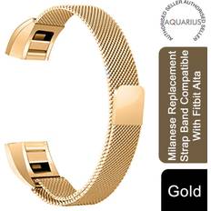 Fitbit Wearables on sale Fitbit Aquarius Milanese Replacement Strap Band Compatible With Alta, Gold