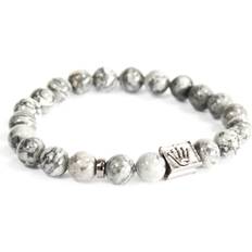 Agate Bracelets AW Crown ingot grey agate gemstone bracelet