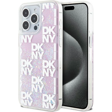 DKNY iPhone 15 Pro Max Mobilskal Liquid Glitter Multi Logo Rosa TheMobileStore iPhone 15 Pro Max tillbehör