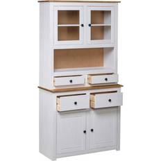 The Living Store Panama White/Natural Armoire 93x180cm