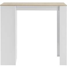 [en.casa] 3 Shelves White & Oak Bar Table 50x110cm