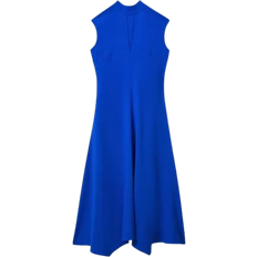 High Collar Dresses Reiss Libby Fitted Asymmetric Midi Dress - Cobalt Blue