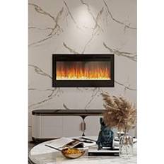 Fireplaces Living and Home 40 Inch Electric Fireplace Recessed in Black Size