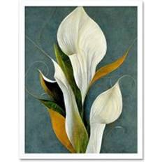 ARTERY8 Print White Calla Lily Bouquet Flowers In Background Framed Art