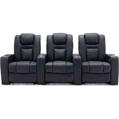 More4Homes Broadway Electric Recliner Black Sofa 249cm 3 Seater