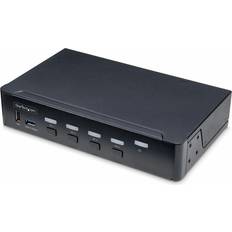 KVM Switches StarTech 4-Port DisplayPort KVM Single 4K 60Hz Monitor 6x USB Ports Hotkey Switching TAA Compliant