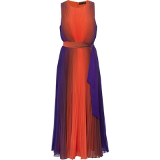 Midi Dress - Orange Dresses Phase Eight Simara Ombre Pleated Midi Dress - Vermillion/Multi