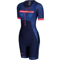 Corsa - Donna Tute intere Zone3 Revolution Short Sleeve Trisuit - Navy/Coral