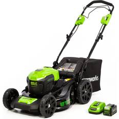 Self-propelled - With Mulching Battery Powered Mowers Greenworks Tools 2515602 (1x5.0Ah) Battery Powered Mower