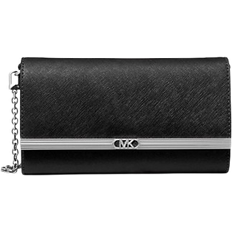 Michael Kors Black Clutches Michael Kors Mona Large Saffiano Leather Clutch - Black