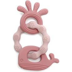 Teether bracelet silicone with silicone appendix Dusty rose 5552