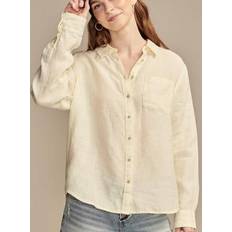 Linen - Women Shirts Lucky Brand Women's Linen Prep Button-Front Shirt Luminary Green