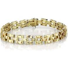 Beige Bracelets Alamode Jewelry Alamode LOS601-8 Women Gold 925 Sterling Silver Bracelet with AAA Grade CZ in Champagne in