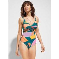 Natural - Women Swimwear Bonprix Colourblock Non-Wired Swimsuit Natural