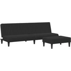 Sammet - Soffgrupper Soffor vidaXL Soffgrupp 2 Delar Svart Sammet Soffa