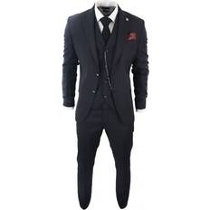 Truclothing TruClothing Mens Classic 3-Piece Plain Black Suit Chest