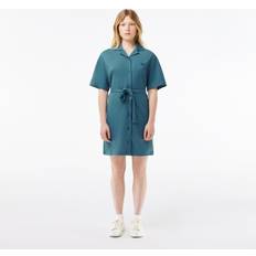 Lacoste Dresses Lacoste Women’s Linen/Cotton Blend Belted Button Dress Hydro Blue Hydro blue