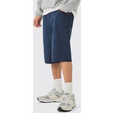 Vaatteet boohooMAN Mens Fixed Waist Wide Leg Jorts - Navy