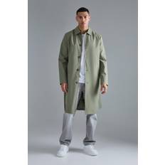 Green - Men Coats boohooMAN Mens Classic Belted Trench Coat Green