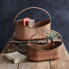 Copper Boxes & Baskets Bed Bath & Beyond of Two Hammered Copper 15.5" 12.5" H 15.5" H Basket