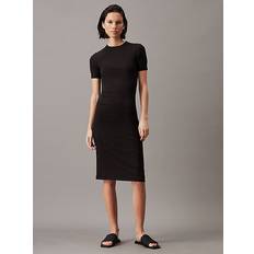 Calvin Klein Modal Klänningar Calvin Klein Slim Modal Midi Dress Black