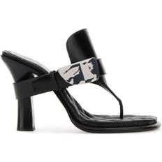 Burberry Black Heels & Pumps Burberry Black Leather Bay Thong Mules