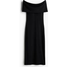 H&M Dam Svart Off shoulder-klänning