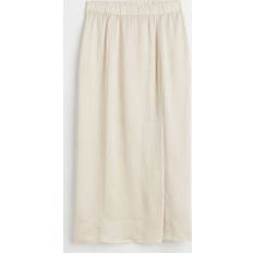 Silke Skjørt H&M Dame Beige Crêpet skjørt silkemiks