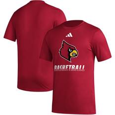 Adidas T-shirts Adidas Men's Red Louisville Fadeaway Basketball Pregame Aeroready T-shirt Red