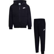 Nike Girls Tracksuits Nike Kid's Full-Zip Club Hoodie Set 2-piece - Black