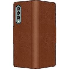 Wallet Cases SaharaCase Leather Folio Wallet for Samsung Galaxy Z Fold3 5G Brown