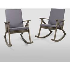 Gray Outdoor Rocking Chairs Christopher Knight Home Gus 2pk Acacia