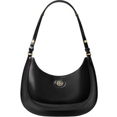 Tory Burch Robinson Spazzolato Convertible Crescent Bag - Black