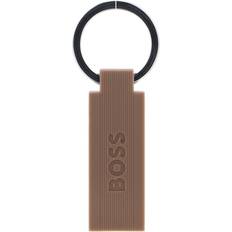 HUGO BOSS Nyckelringar HUGO BOSS iconic keyring edge schlüsselanhänger camel hellbraun neu