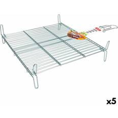 Grill Dobbelt Galvaniseret BBQ 45 x 50 cm 5 Enheder