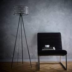 K LIVING Bronx Black Floor Lamp 151cm