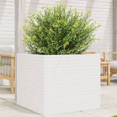 Fyr Højbede vidaXL Plantekasse 80x80x68,5 cm Massivt Fyrretræ Hvid Højbed