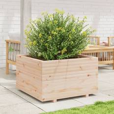 Krukker, Planter & Dyrkning vidaXL Plantekasse 80 x 80 x 49.5 cm Massivt Fyrretræ Højbed