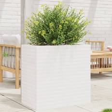 Fyr Højbede vidaXL Plantekasse 70 x 40 x 68.5 cm Massivt Fyrretræ Hvid Højbed