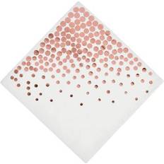 Paper Napkins on sale Fun Express 16 Pc 6.5" White with Rose Gold Foil Dots Luncheon Napkins