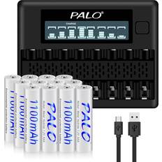 Aaa 1100 Palogreen Battery Charger with AAA 1100 mAh Batteries 12pcs