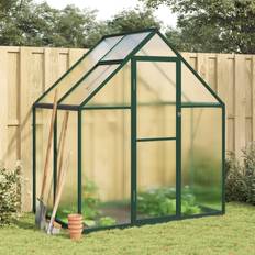 Greenhouses vidaXL Greenhouse with Base Frame Green 169x114x195 cm Aluminum Polycarbonate
