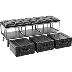 Black Storage Benches vidaXL 43.3" Storage Bench