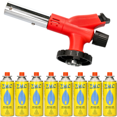 ZMC Bunsen Burner Blowtorch Soldering Torch Gas Lighter + 8 Gas Cartridges 227g