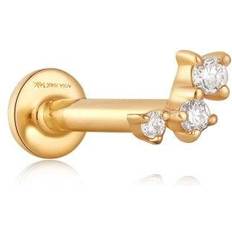 Diamanten - Gold Ohrringe Ania Haie Stargazer Triple Natural Single Labret Earring - Gold/Diamonds