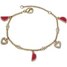 Jewelry Rachel Glauber GiGiGirl Red Moon and Cz Heart Charm Red