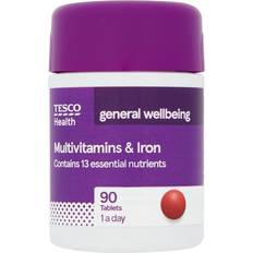 Vitamins & Supplements Tesco Multivitamins and Iron Tablets for General Wellbeing 90s
